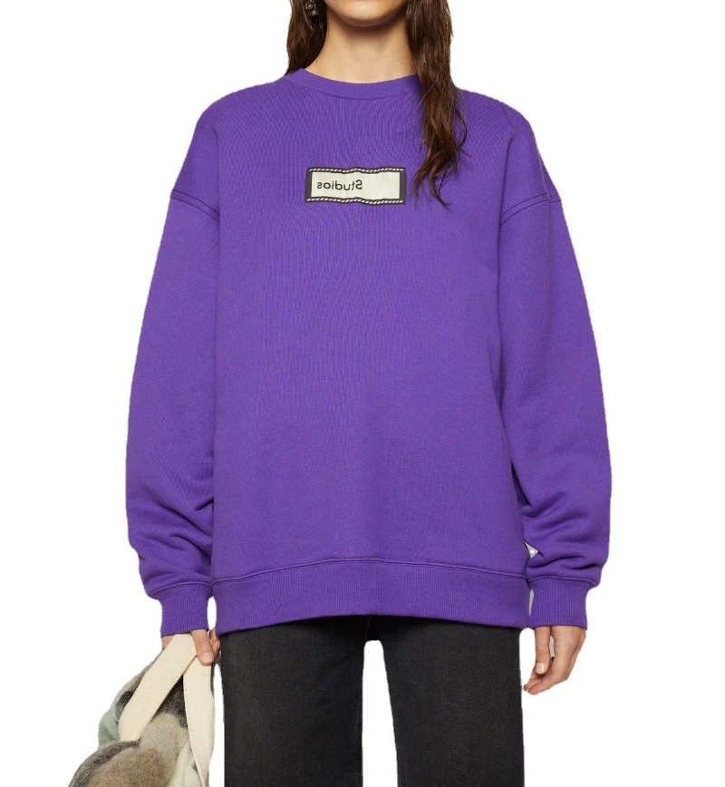 

Новинка Осень-зима 2021 Модный классический брендовый роскошный дизайн Универсальный Повседневный Свободный свитшот унисекс с круглым выре...