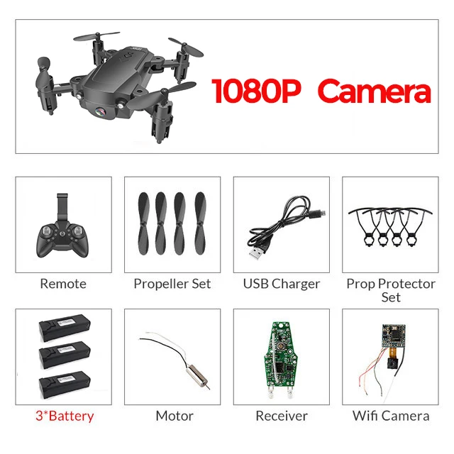 RC WiFi FPV дроны 4K широкоугольная камера RC вертолет 1080P HD камера Квадрокоптер самолет Квадрокоптер воздушная видео VS M69G E58 - Цвет: Black 1080P 3B