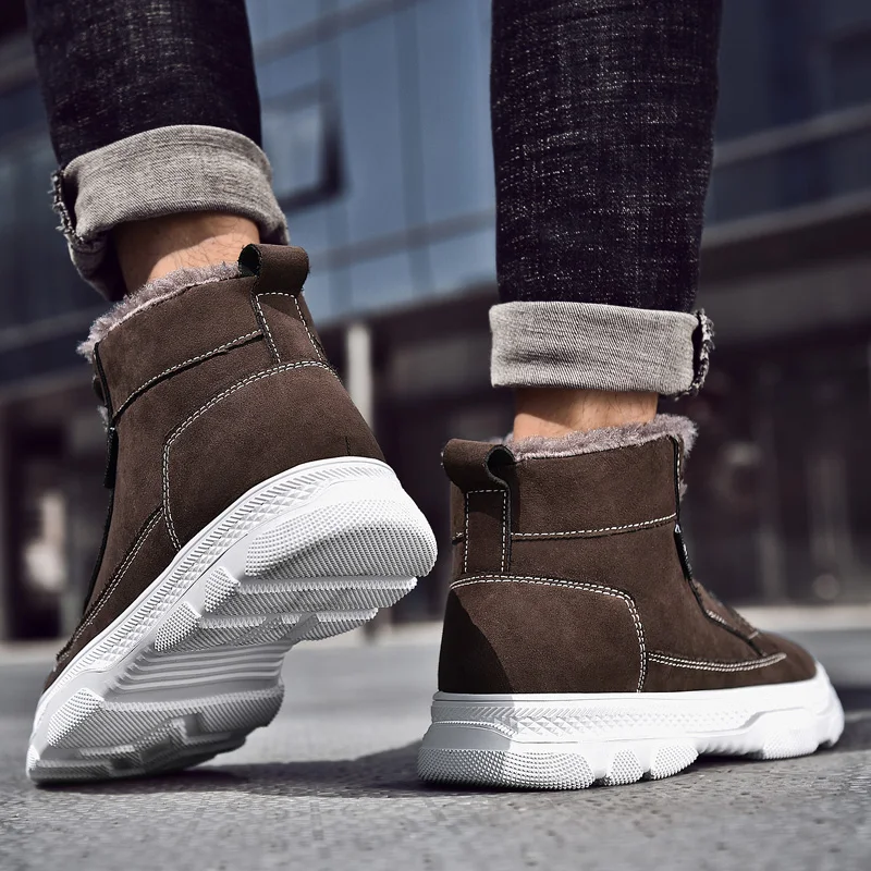 

Winter Men Snow Boots cow suede Leather Outdoor Male Warm Sneakers fashion Working ankle boots men Footwear Chaussure Homme