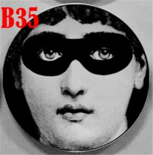 Fornasetti тарелка, подвесное блюдо, итальянский дизайн, декоративная подвесная тарелка для дома, европейский стиль, фруктовые тарелки Fornasetti блюдо - Цвет: 35