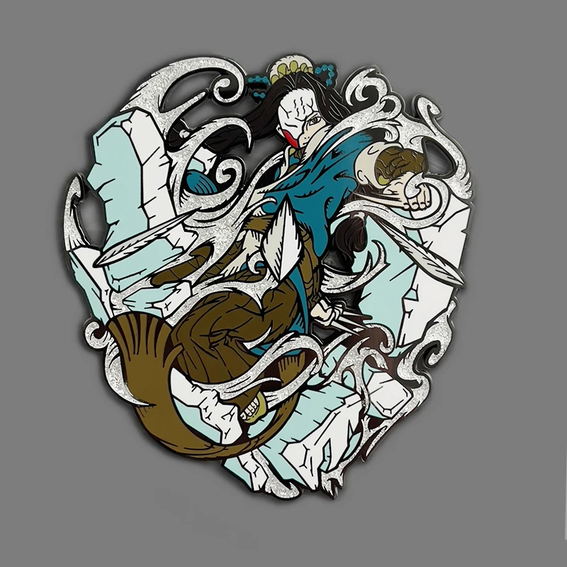 

NARUTOS Haku and Momochi Zabuza Enamel Pin Nostalgia Anime Metal Brooch Accessories Collect Gift