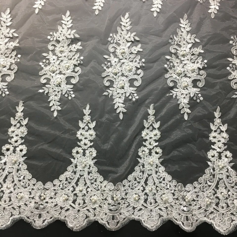 White African Lace Fabric 2021 High Quality French Mesh Beads Nigerian Milk Silk Fabrics For Dress M33371 | Дом и сад