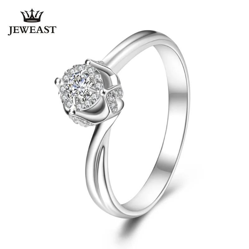 Кольцо из чистого золота кольцо цельного пробы с натуральным бриллиантом 2019 |