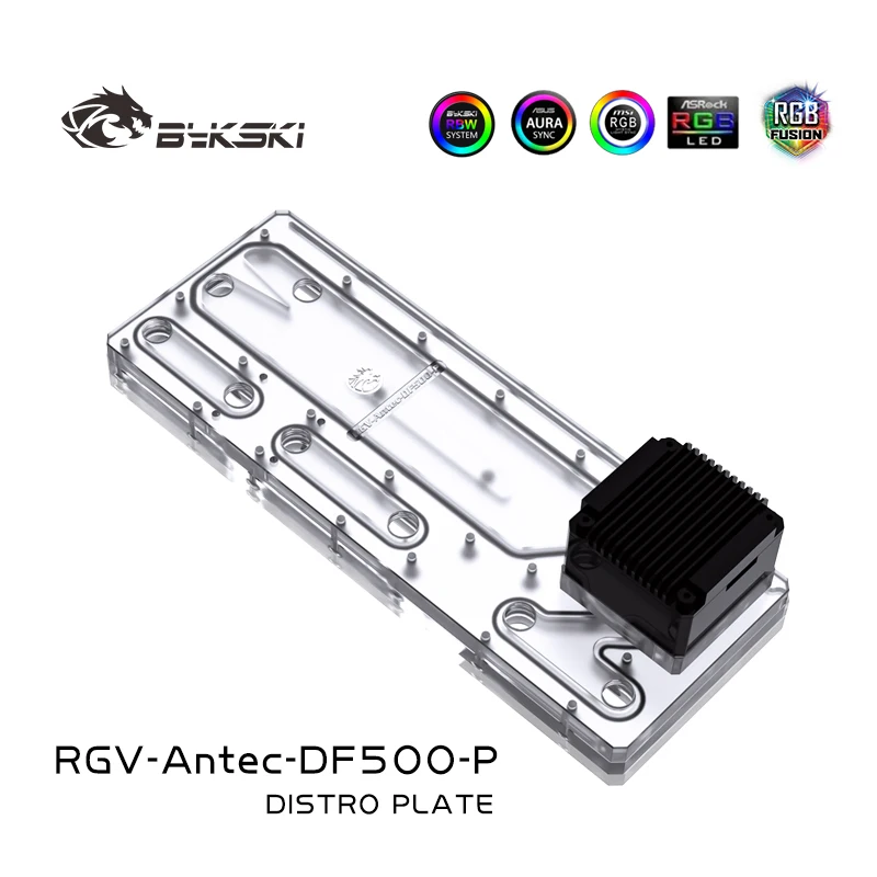 Preise BYKSKI Acryl Bord Wasser Kanal Lösung Verwenden Für Antec DF500 Computer Fall Für CPU Und GPU Block/3PIN RGB /Combo DDC Pumpe
