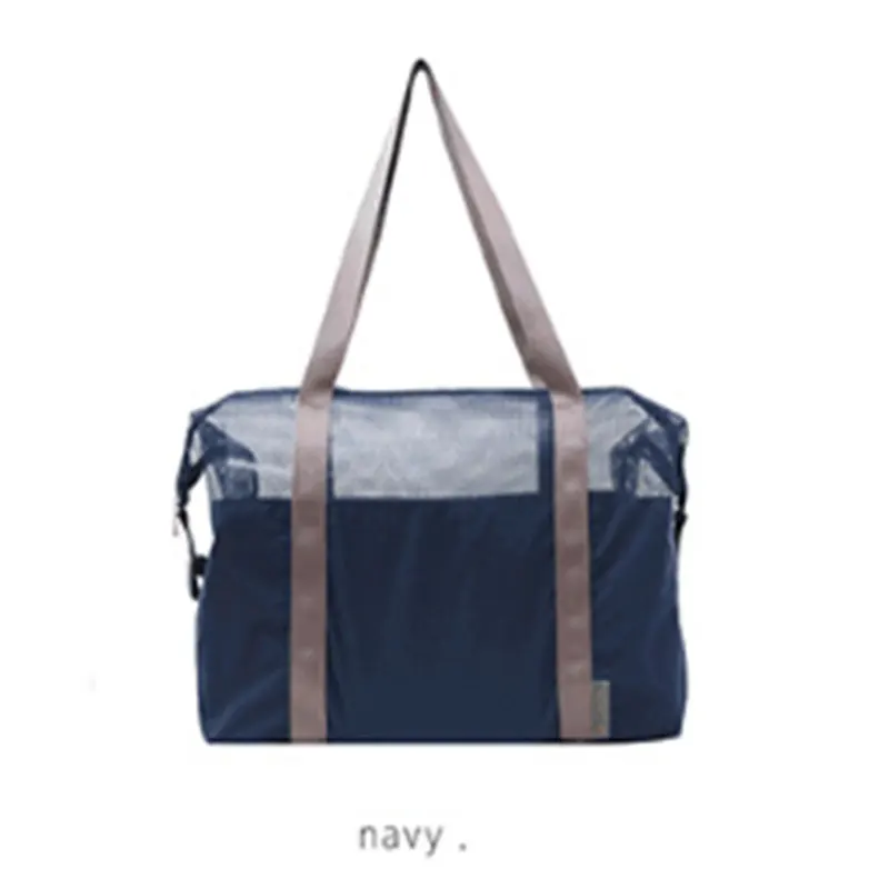 

Large capacity travel bag sports shoulder bag summer fashion beach mesh island swimming clothing bag