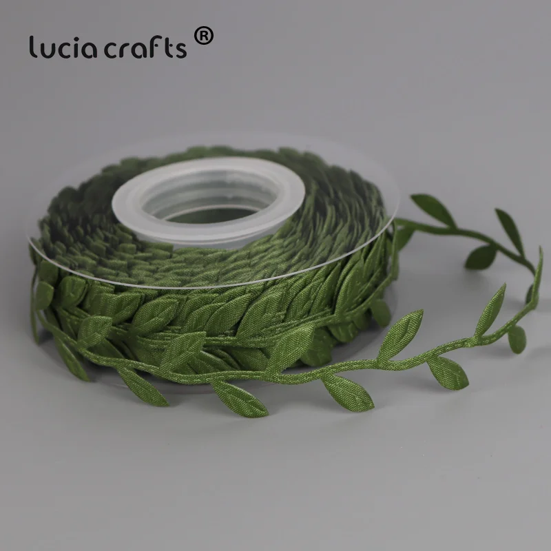 Lucia crafts 1 рулон/лот(10 метров/рулон) 30 мм листья отделка украшения лист ленты DIY ткань аппликации швейная одежда Q0708 - Цвет: ArmyGreen