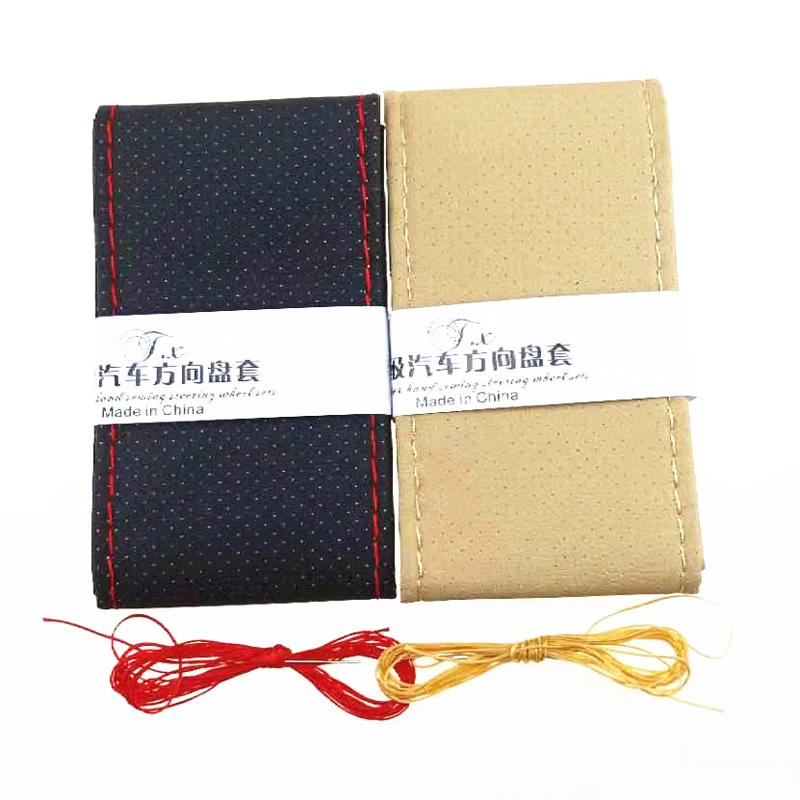 Кожаный чехол на руль сшитый вручную 38 см для Kia Rio K2 K3 K5 K4 Cerato Soul Forte Sportage R SORENTO Mohave