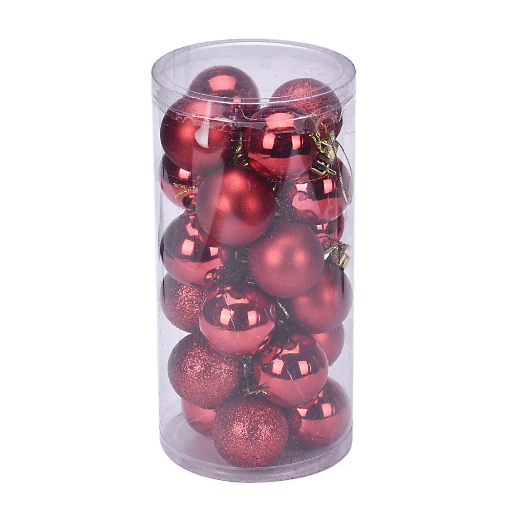 Red Елка на Рождество Пластиковые Bombki Choinkowe елочные украшения Bolas De Natal домашний декор Рождественские шары Palle Natale - Цвет: Red
