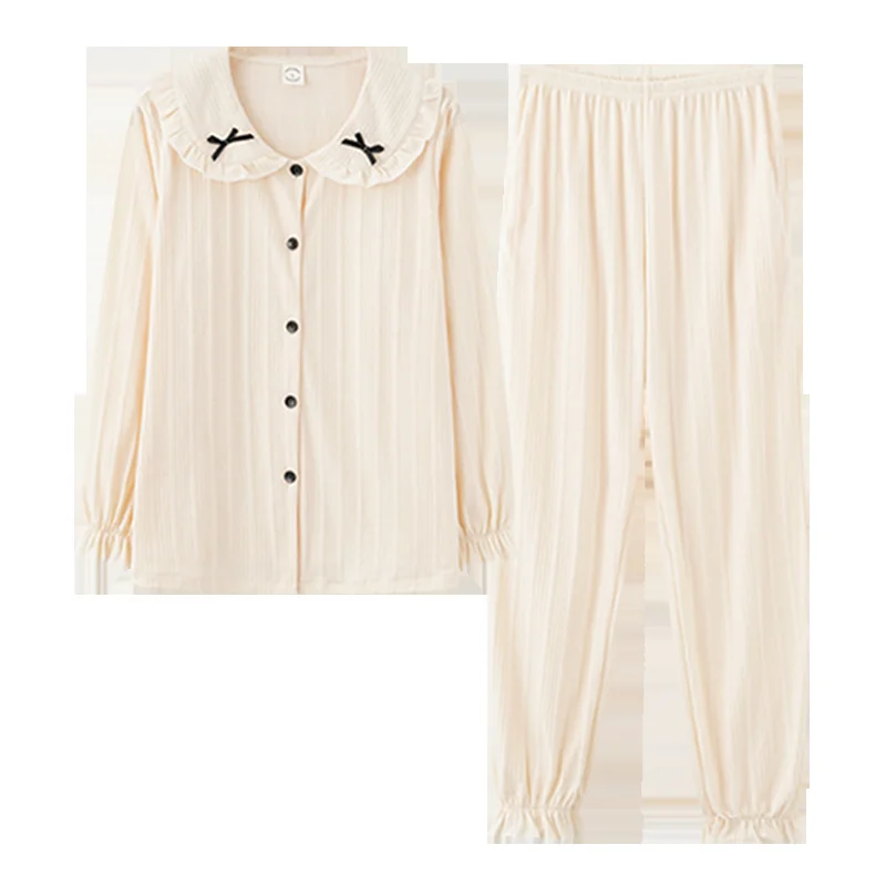 

Recommends Pajamas Women's Pure Cotton Long Sleeve Spring And Autumn Thin Women's Cardigan All Cotton Home