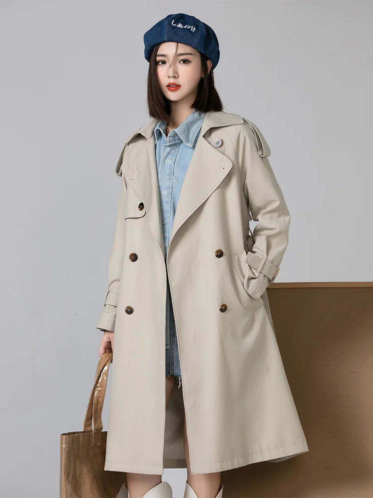 

Высококачественная ветровка Женская средней длины, стиль весна-осень 2021, новинка, корейский маленький мужчина на раннюю осень