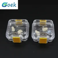 10pcs dental tooth box with film inside membrane tooth implant transparent plastic box laboratory tools