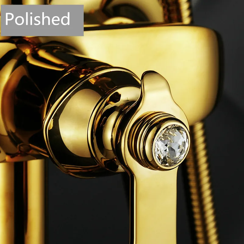 Смеситель для душа из полированной латуни насадка с ручкой 2 ручки настенное