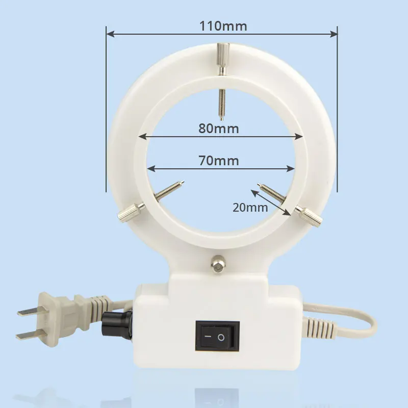 Белый кольцевой светильник для микроскопа с внутренним диаметром 70 мм и 64