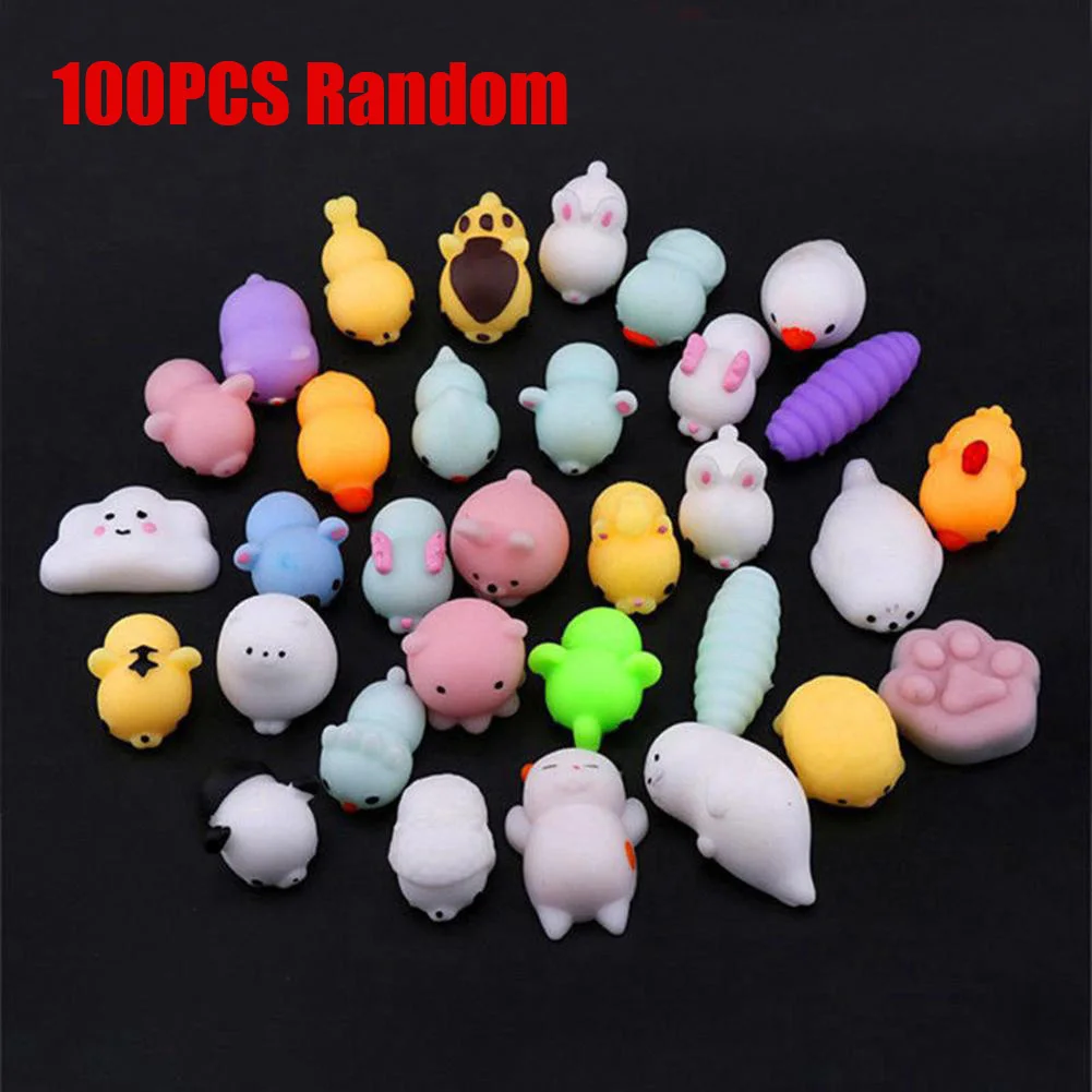 

100PCSMini Change Color mochi Cute Cat Antistress Ball Squeeze Rising Mochi Soft Sticky Stress Relief Toys Funny Gift mochi Toys