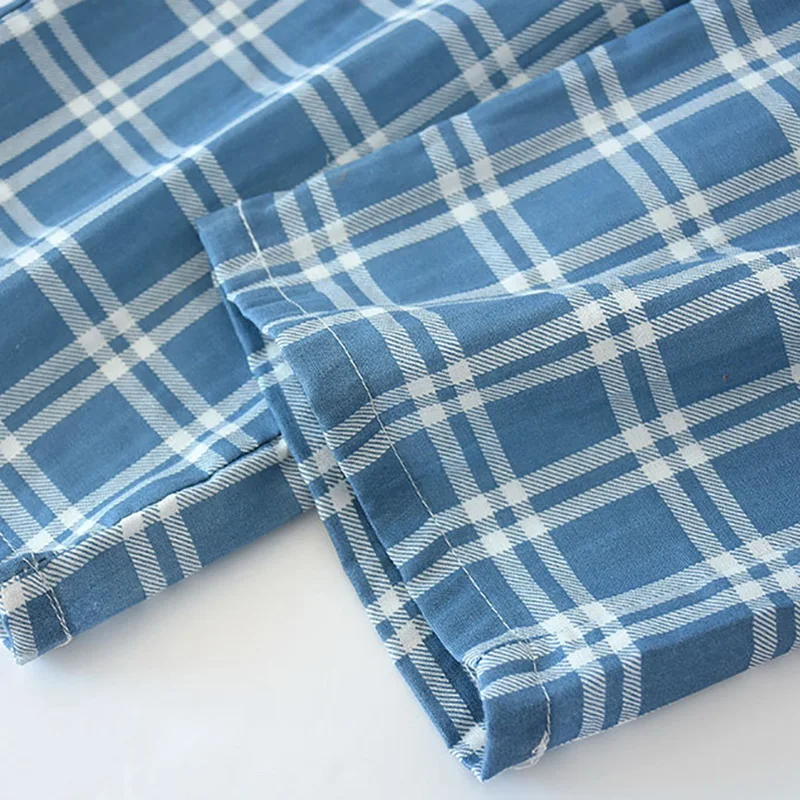 

Men's Cotton Sleep Trousers Plaid Knitted Sleep Pants Mens Pajamas Pants Bottoms Sleepwear Pajama Short Pijama