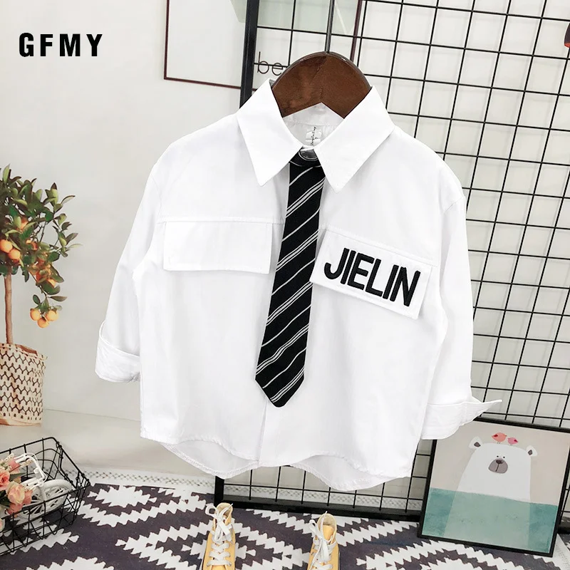 GFMY Boys' Cotton Shirt Long Sleeve 2021 New Spring Children's Shirt Western Style Top Children's Fashion