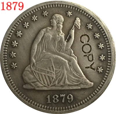 США 1879 LIBERTY seat четверть долларов копии монет | Дом и сад