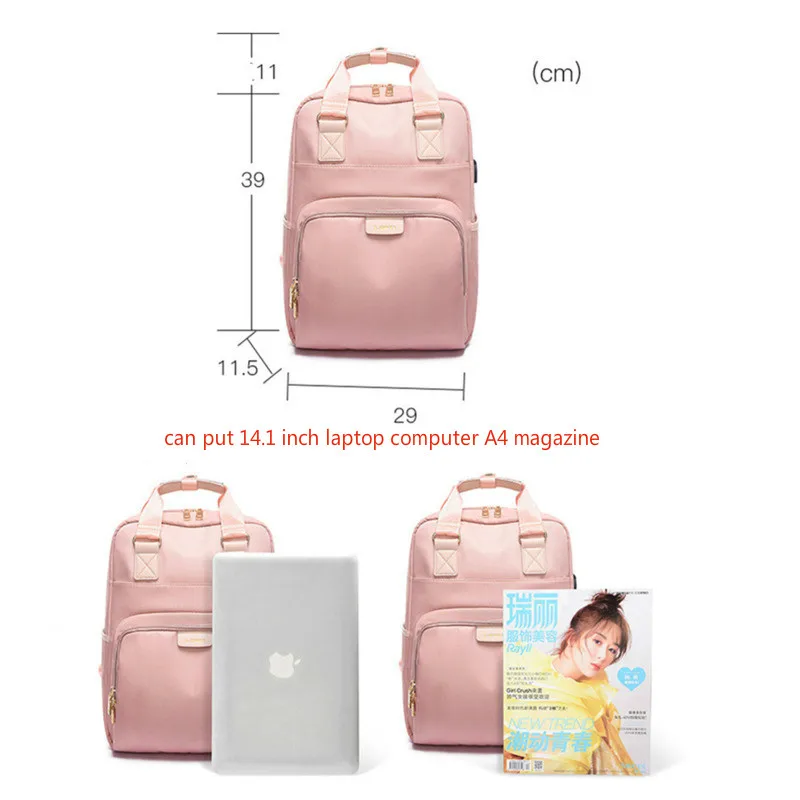 Mochila Feminina женский розовый рюкзак для ноутбука 14 15 дюймов женские школьные сумки