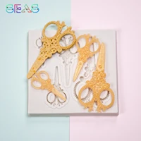 silicone mold scissors cream mold party cake decoration baking mold diy soap bar molds ice cube party decoration