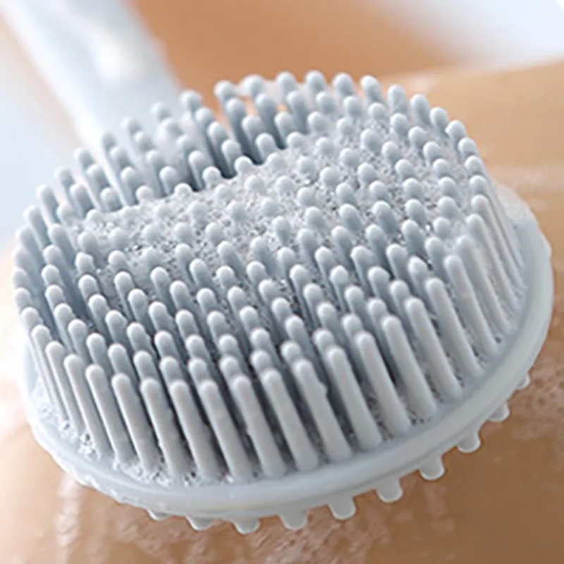 

New Spot Multi-Function Silicone Bath Brush Long Handle Backrubbing Massage Double-Sided Bath Brush Rubbing Towel Artifact