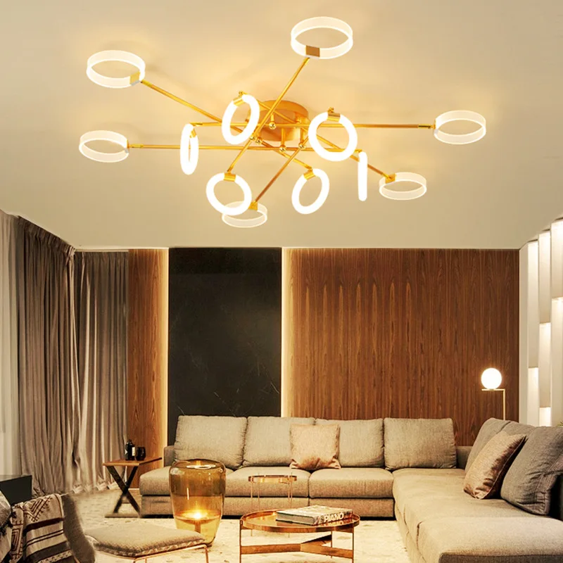 

Скандинавская Минималистичная потолочная лампа, креативный светильник для гостиной, роскошная люстра для спальни, ресторана, романтическо...