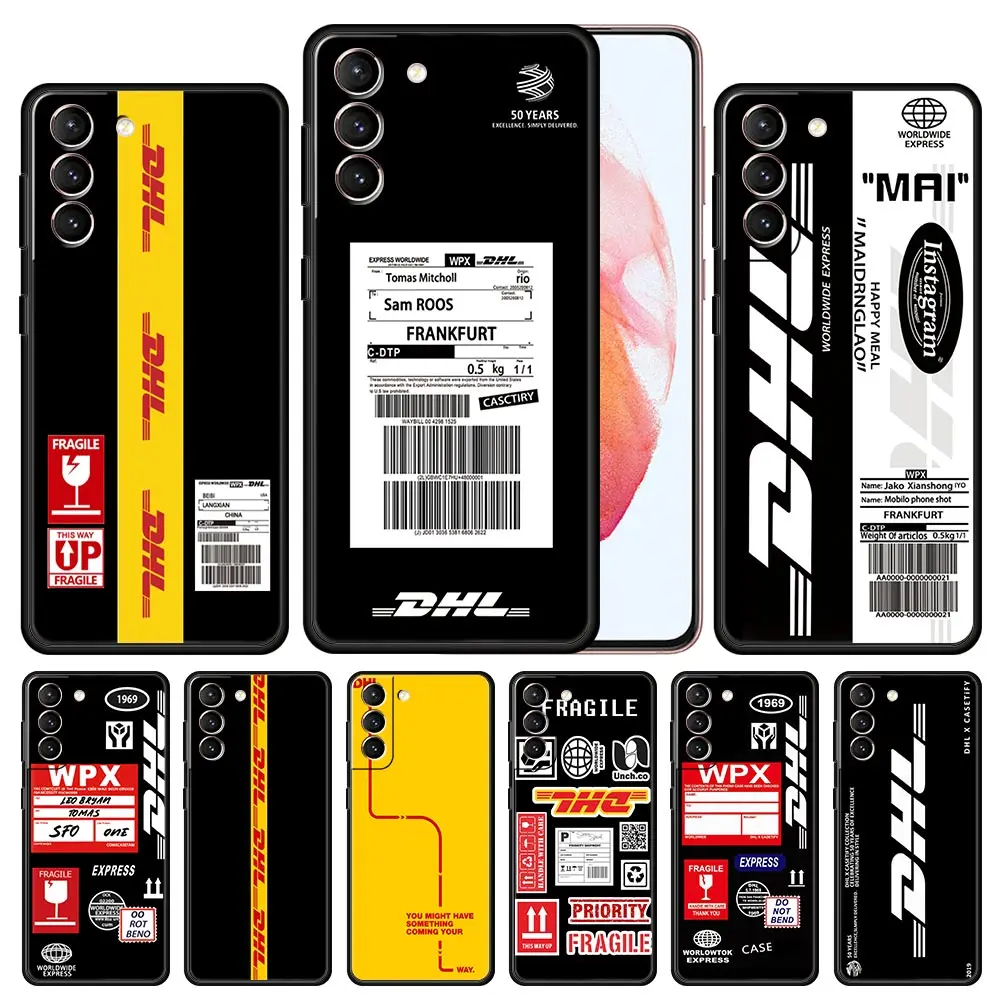 DHL Express окрашенный чехол для Samsung Galaxy S21 S22 S20 FE 5G S10 Lite S9 S8 Plus S10e Ultra S7 Edge мягкий |