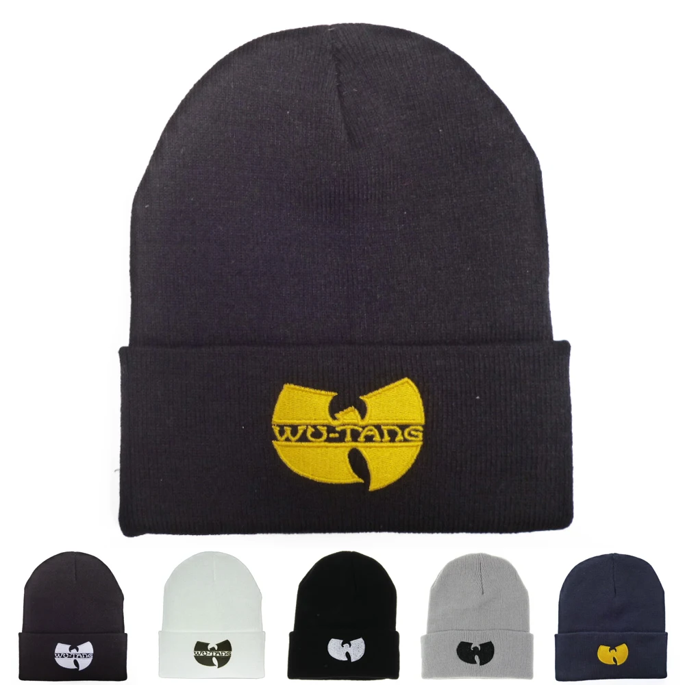 Теплая Зимняя кепка с принтом &quotWU TANG CLAN шапки для мужчин и женщин шапочка вязаная