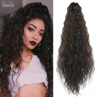 afro kinky curly synthetic clip in hair extension budabudabuda drawstring claw on ponytails natural blonde brown fake hairpieces