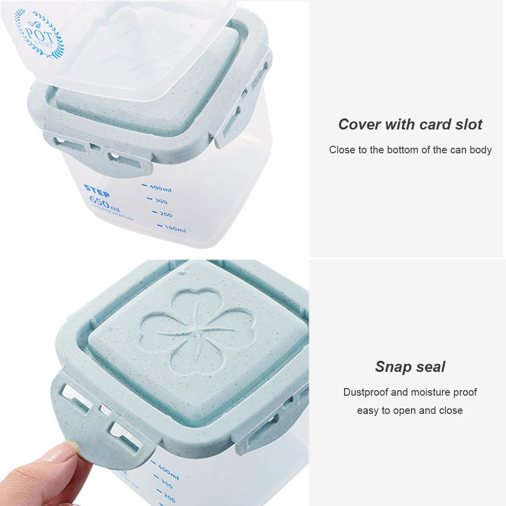 1 шт. контейнер для хранения еды Градуированный хлопьев ластический герметичный