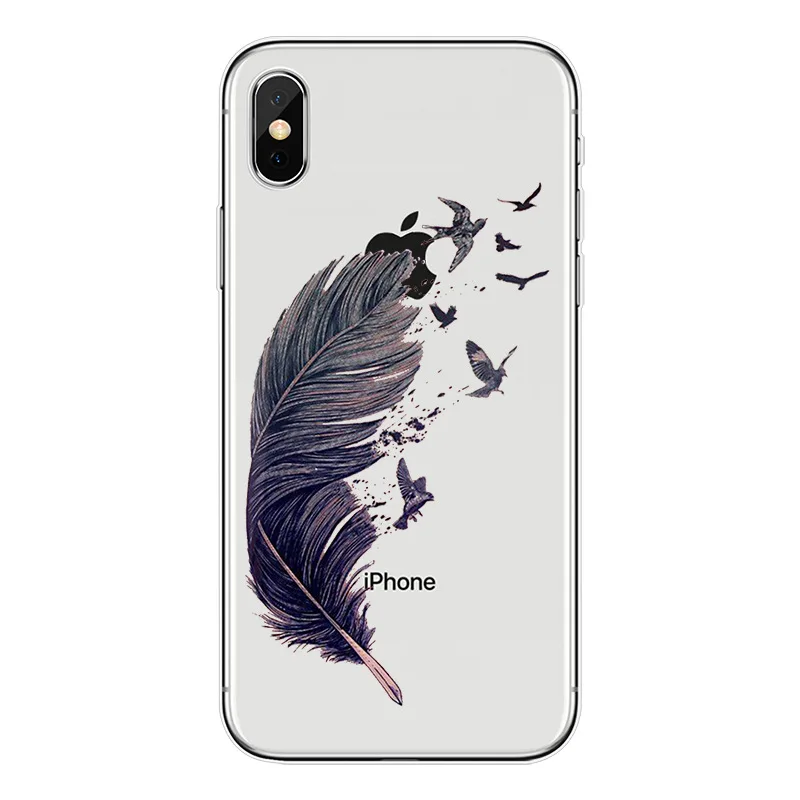 Силиконовый прозрачный чехол для телефона с рисунком iPhone 11 pro X XR XS Max 7 8 6 6s Plus