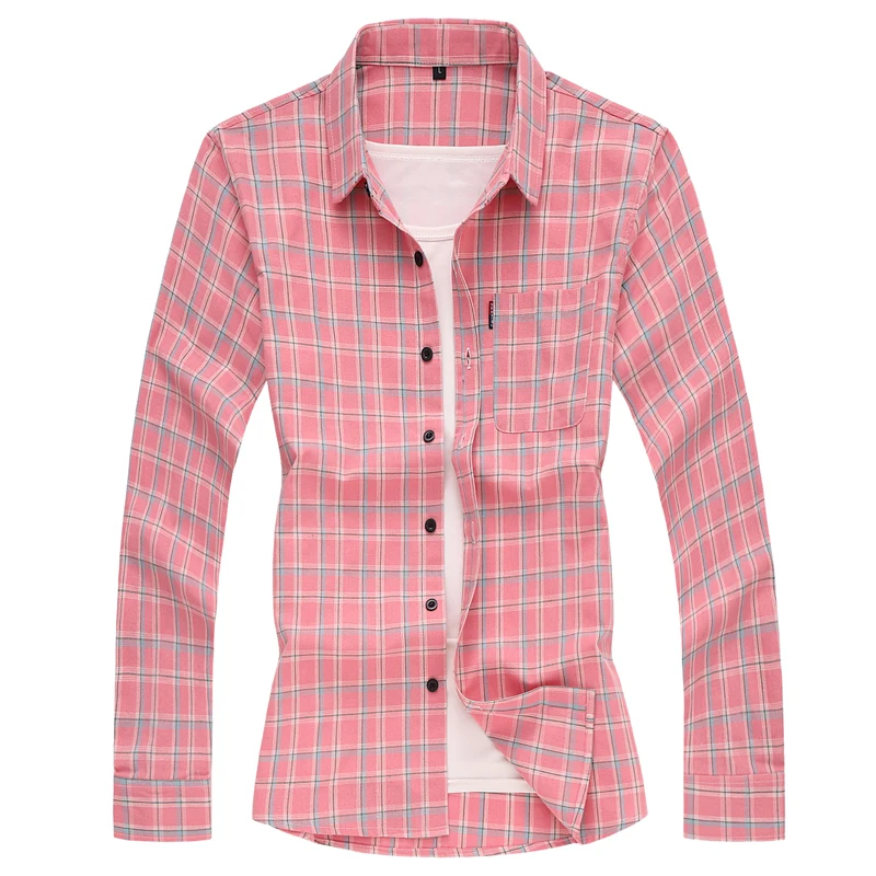 Cotton 2021 Casual Long Sleeve Shirt Warm Comfort Regular Fit Man Blouse