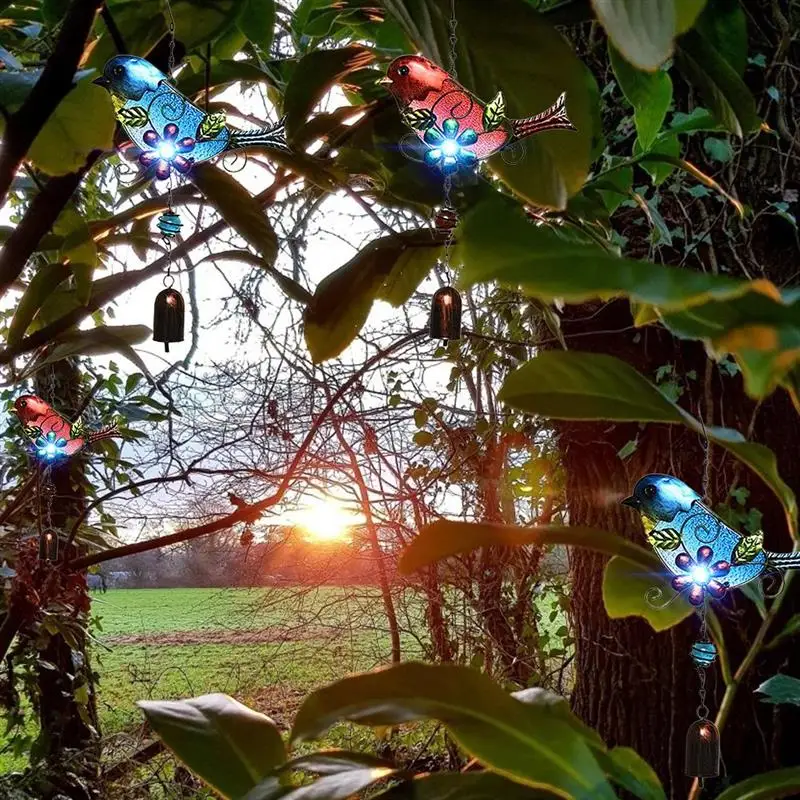 

Creative Bird Stained Glass Ornaments Window Panel Hanging Suncatcher For Garden Home Decoration Accessories