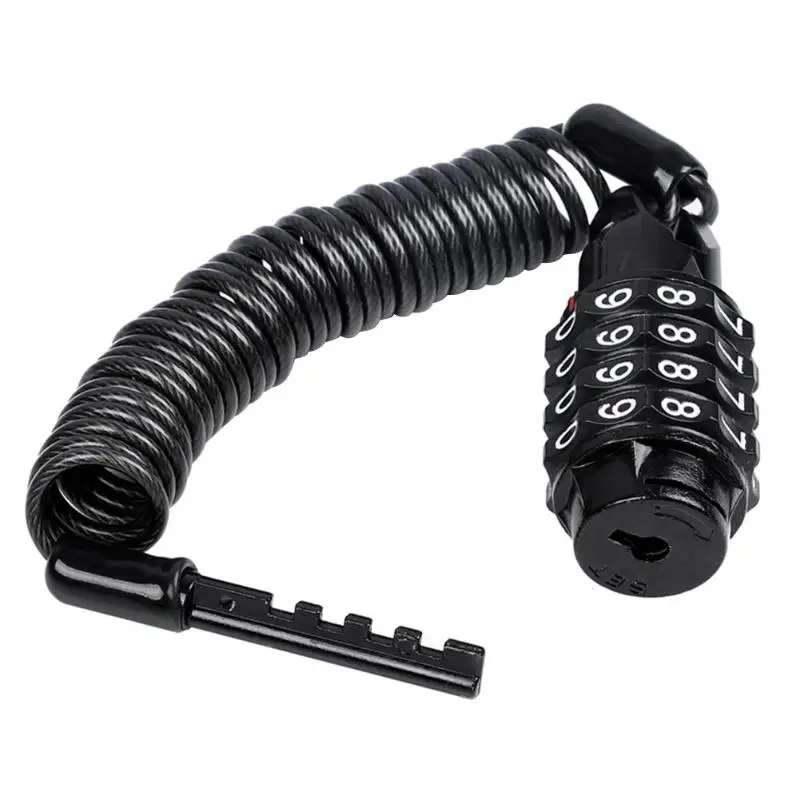 

Bicycle Mini Helmet Lock Chain 4 Digit Password Combination Bike Motorcycle Motorbike Anti-theft Hanging Hook Cable Lockstitch