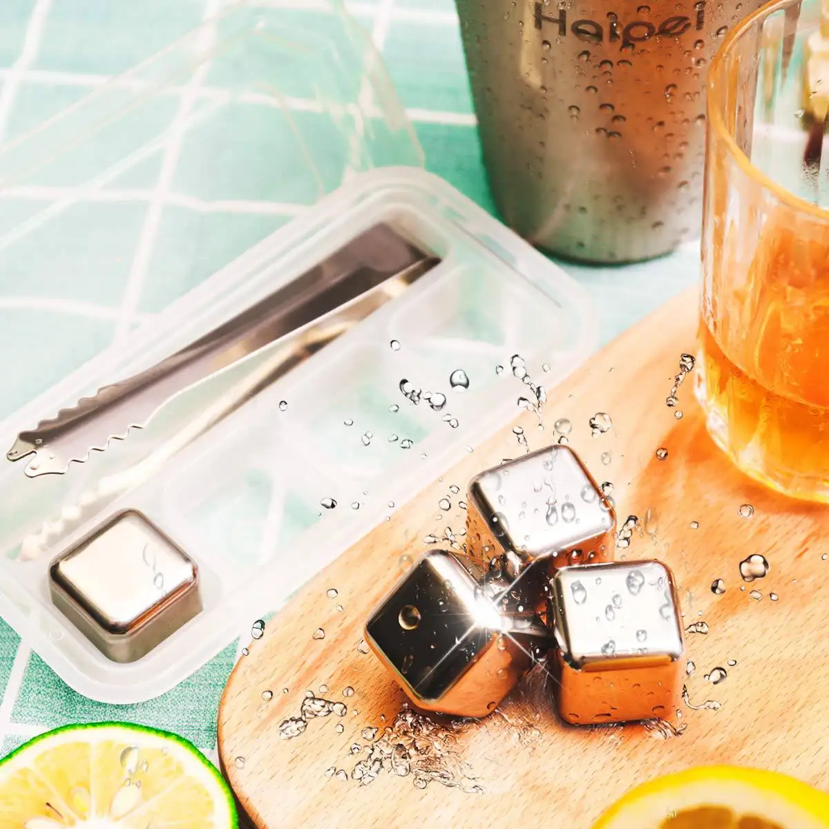 

22pcs Mojito Cocktail Bar Shaker Mixer Maker Muddler Barware Stainless Steel Bar Sets Bartender Tools with Whiskey Stones HAIPEI