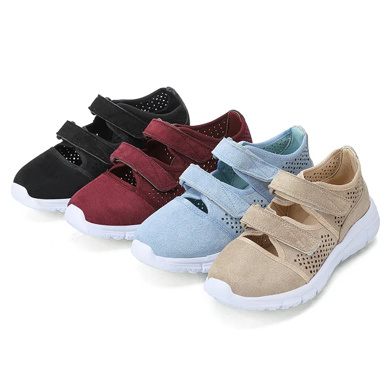 Женские тапочки кроссовки весна лето 2020 новая обувь на липучке низкий каблук