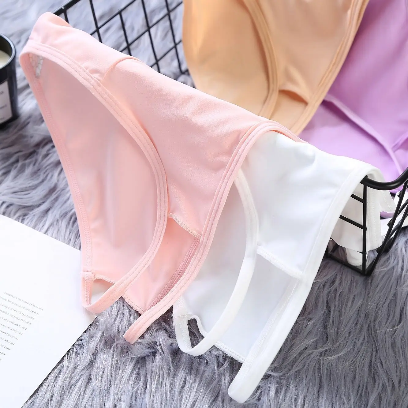 Тонкий пояс ледяное шелковое нижнее белье женские чистые хлопковые
