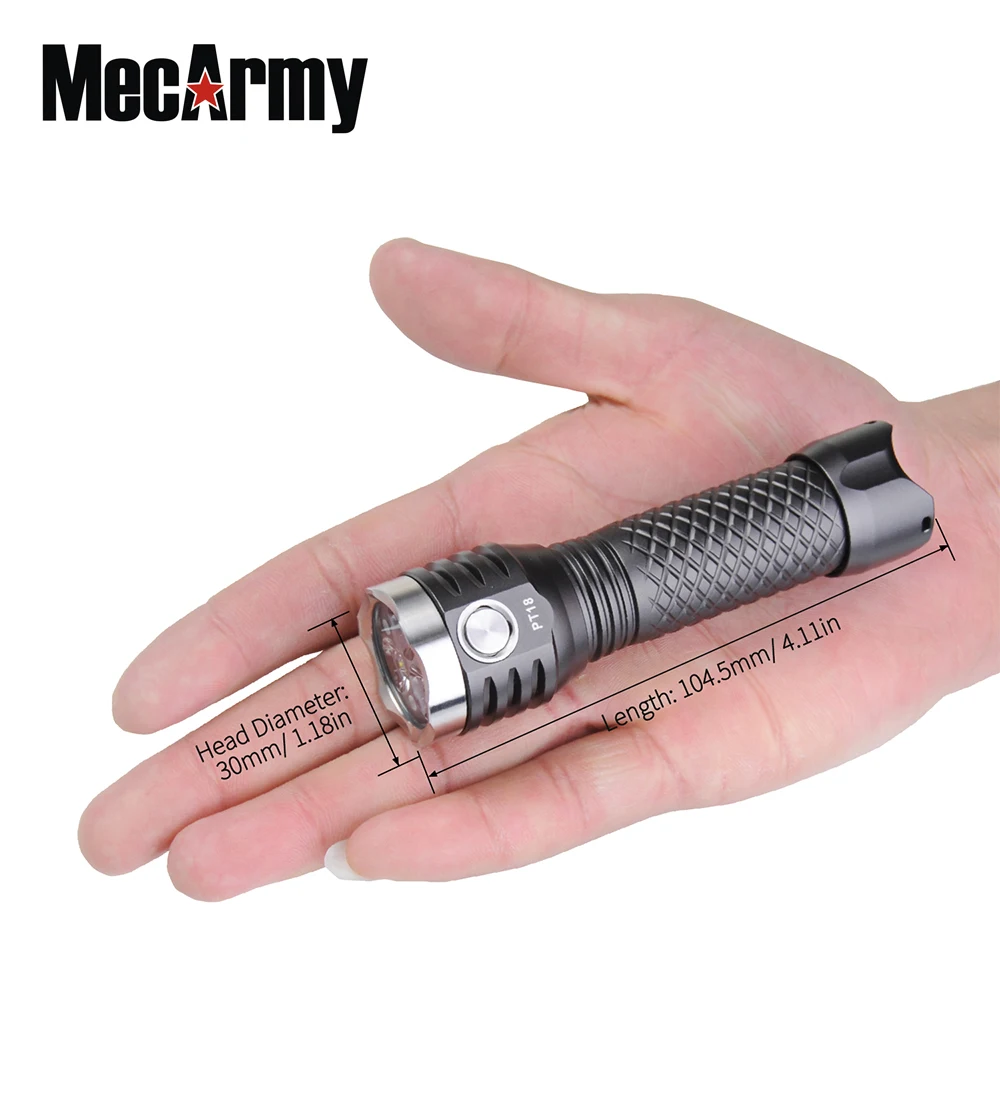 MecArmy PT18 USB Перезаряжаемый Фонарик 1000 люмен EDC 3 * CREE XP-G2 светодиоды компактный