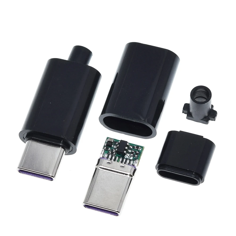 65 Вт 5A PD Быстрая зарядка Type-C USB разъем папа сварка с 5Pin PCB + Type A DIY OTG кабель для