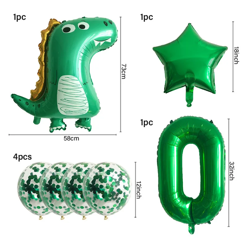 

1 Set Dinosaur Digital Balloon Boys Animal Balloon Happy Birthday Balloon Baby Kids Birthday Party Jurassic World Decor Supplies