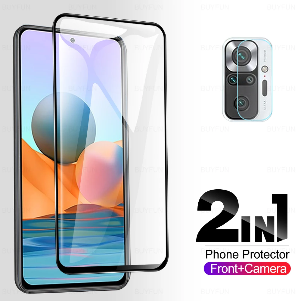 

Защитное стекло 2 в 1 для xiaomi redmi note10 pro, Защитная пленка для камеры redmy note 10 10s 10pro max, стекло для экрана с черными краями