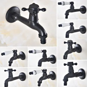black brass basin faucet kitchen faucet garden taps wall mounted lavatory bathroom mop water tap washing machine faucet free global shipping