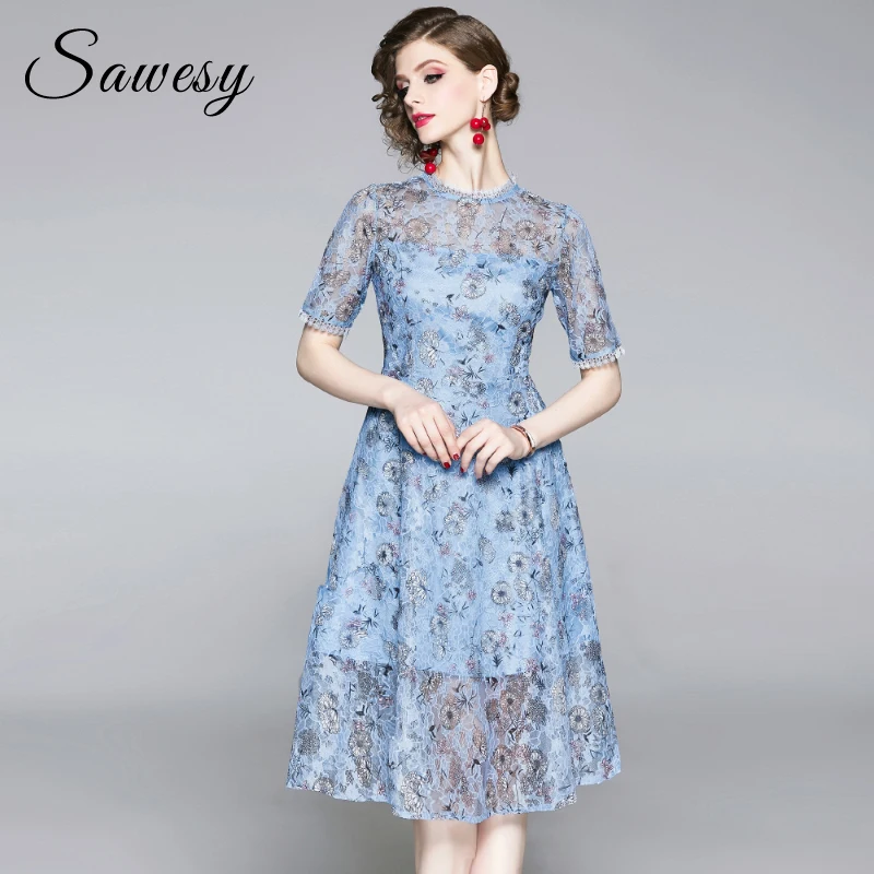 Элегантные кружевные плиссированные вечерние платья миди Европейское женское