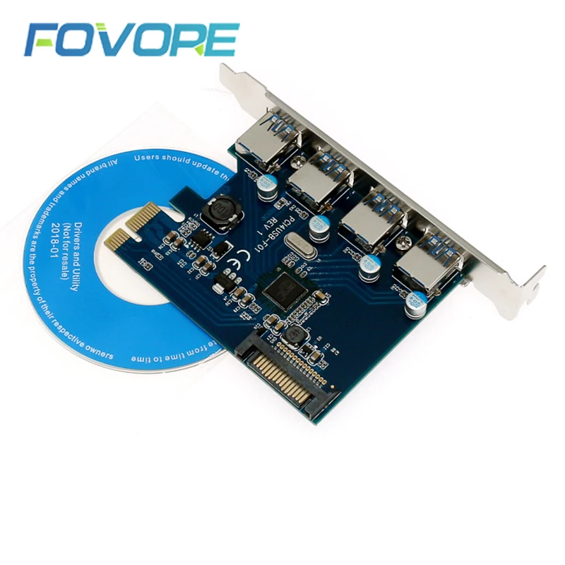 Оптовая продажа 4 порта PCI E к USB3.0 конвертер расширитель карты Fresco FL1100 чипсет PCIE