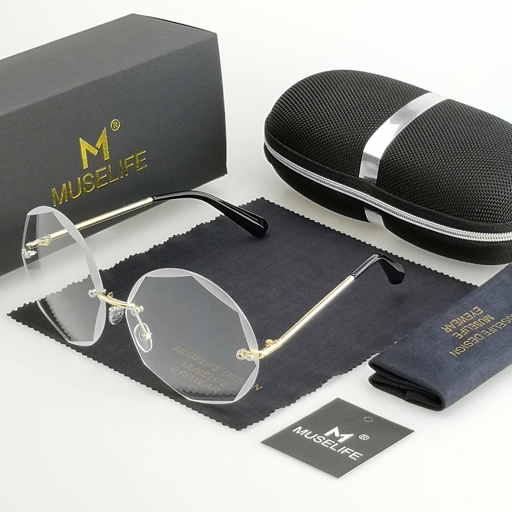 Солнцезащитные очки MUSELIFE без оправы для мужчин и женщин винтажные модные