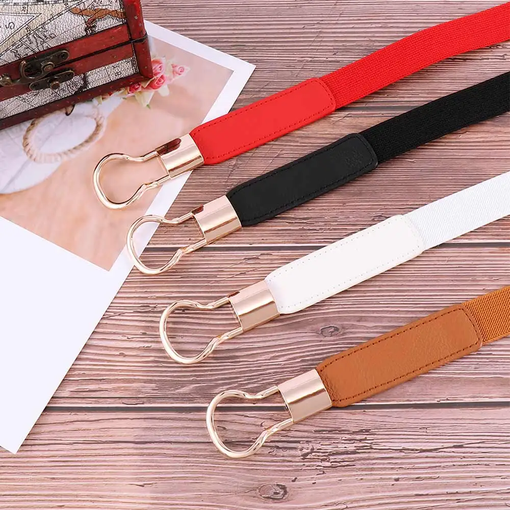 Модный женский Повседневный эластичный пояс классический Золотая круглая