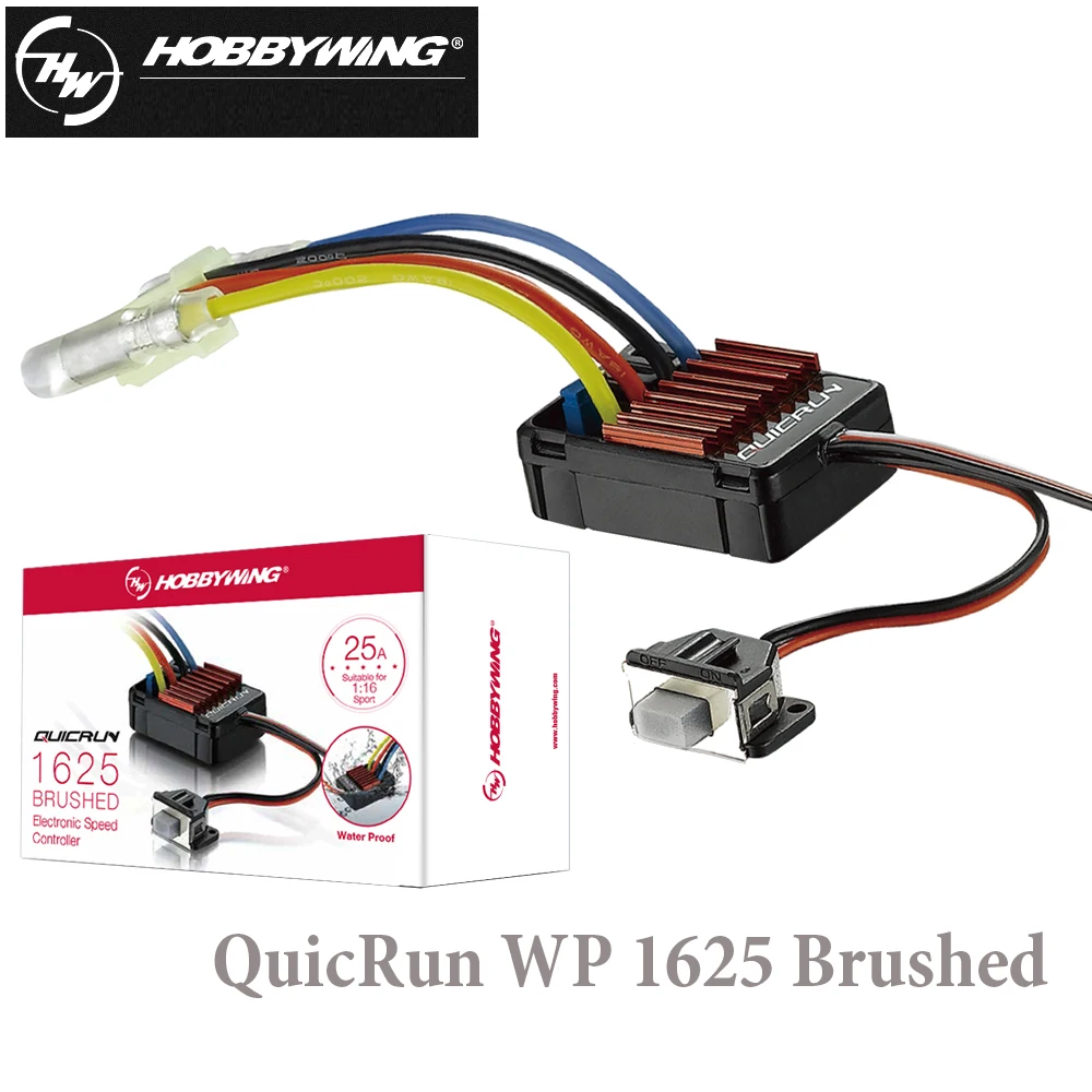 Hobbywing quirun 1625 25A 2 3S Lipo Brushed ESC 6 в/1A BEC выход для 1:16 1:18 туристические автомобили Багги