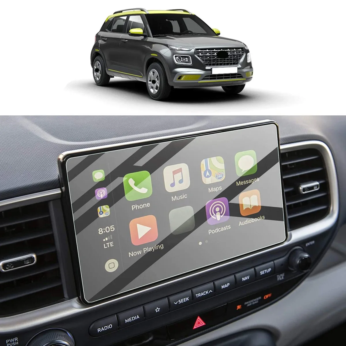 

For Hyundai Venue 2020 2021 Car Central Control GPS Navigation Touch-Screen Protector Display Tempered Glass Film