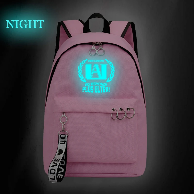 

Luminous bag Female Laptop Bookbag Schoolbag My Hero Academia Backpack Women Teenager Girls Harajuku Travel Bag Anime Backpacks
