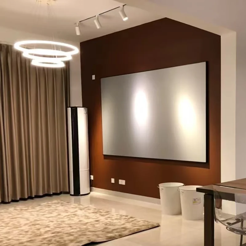 

Fixed Frame Projector Screen 100 150 200 Inch PVC Nano White UHD Ultra Narrow Frame Screen For Telephoto/Laser UST Projector