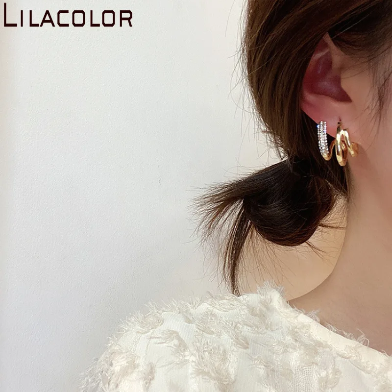 Серьги гвоздики Lilaclolr для женщин простые серьги из серебра пробы золотые
